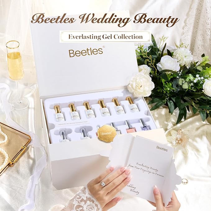 Beetles Christmas Gel Nail Polish Set ? Wedding Beauty Gel Nail Polish Colors Hema Free 15ml UV LED Soak Off Manicure with Base Coat Top Coat All in an Elegant Gift Box for Women Holiday Gifting