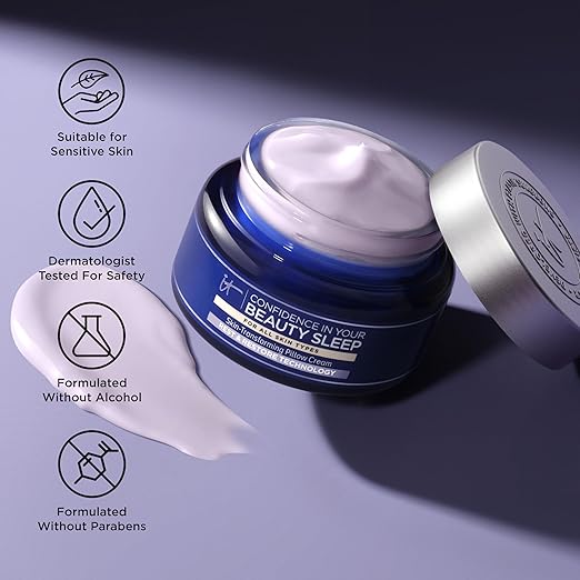 IT Cosmetics Confidence in Your Beauty Sleep Night Cream - Anti-Aging Face Moisturizer Ceramides &amp Hyaluronic Acid Visibly Improves Fine Lines Wrinkles Dryness Dullness &amp Loss of Firmness