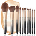Natural Hair Makeup Brush Set Professional Sable Makeup Brushes Set with Case Natural Hair Brushes Makeup Set Glitter Make up Brushes Set Professional Natural Makeup Brushes - ORRA Black