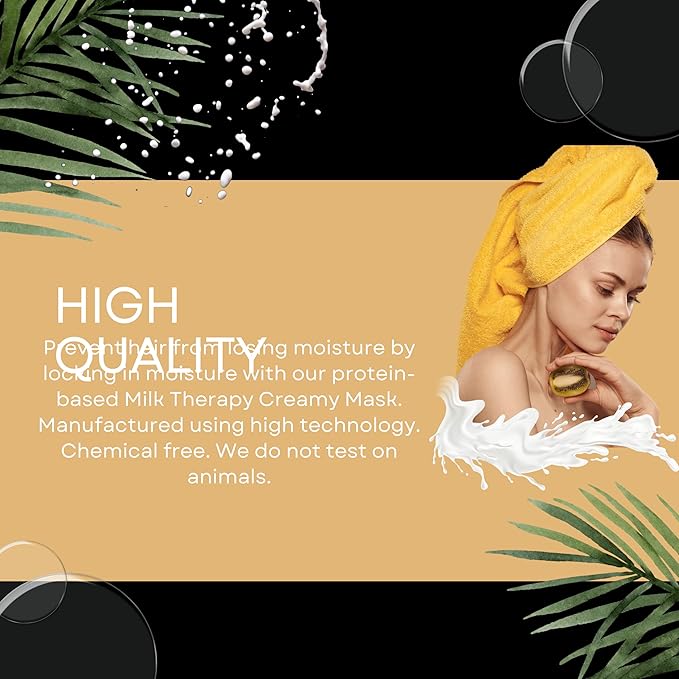 Morfose Professional Hair Mask for Dry Damaged or Brittle Strands 16.9 Fl oz (Milk Therapy)