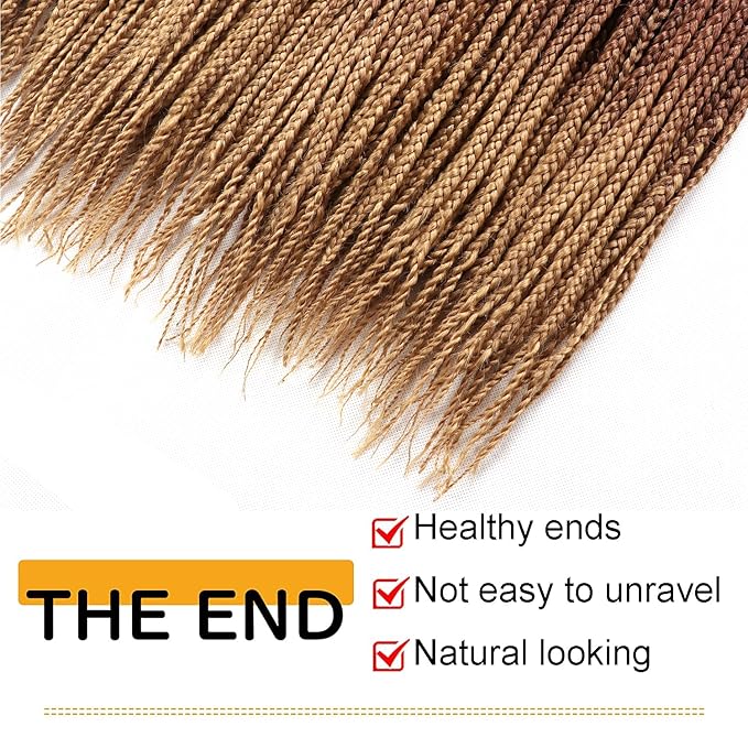 7 Packs Goddess Box Braids Crochet Hair 18 Inch Ombre Prelooped Crochet Box Braids Crochet Hair for Black Women Braiding Hair (18 Inch (Pack of 7) 1B/30/27)