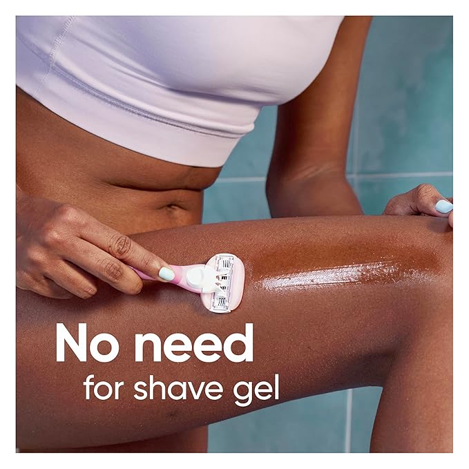 Venus ComfortGlide White Tea Women's Razor Blades with Built-in Shave Gel Bars 8 Razor Blade Refills