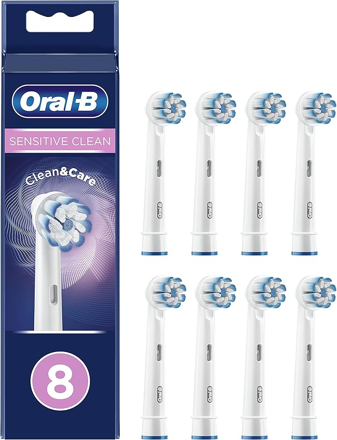 Oral-B Sensitive Clean Replacement Brush Heads x 8 Original Refill for Electric Toothbrush White 200 gram