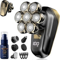 Head Shavers for Bald Men Electric Razor with 7D Magnetic Shaver Heads Wet Dry Waterproof Bald Head Trimmer Kit for Women &amp Men Nose Ear Hair Trimmer USB Rechargeable Clippers Bright Black