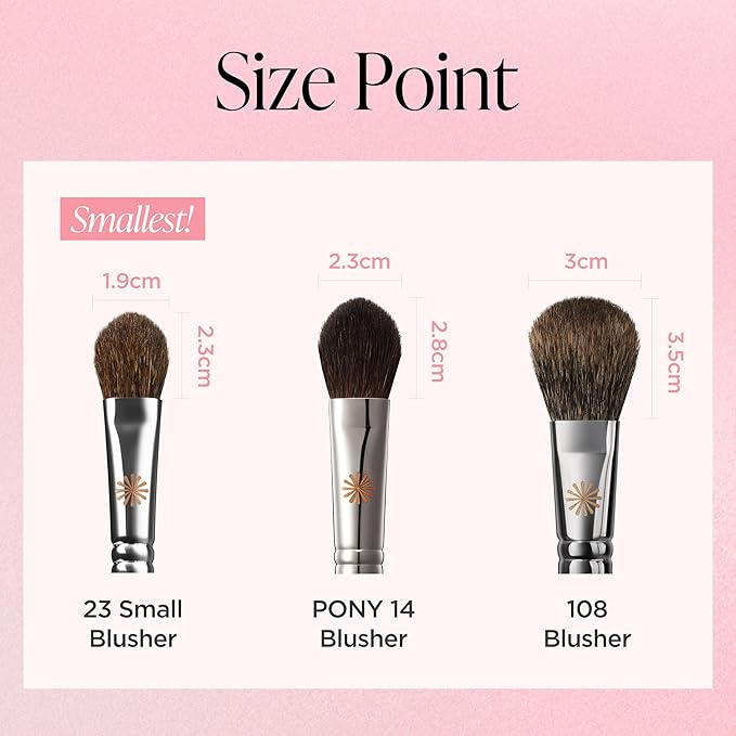 Piccasso 23 Small Blusher Brush ? Precise Makeup Brush for Cheeks Nose and Chin Soft Squirrel &amp Horse Hair for Delicate Application Detail Face Brush for Daily Use Korean Professional Beauty
