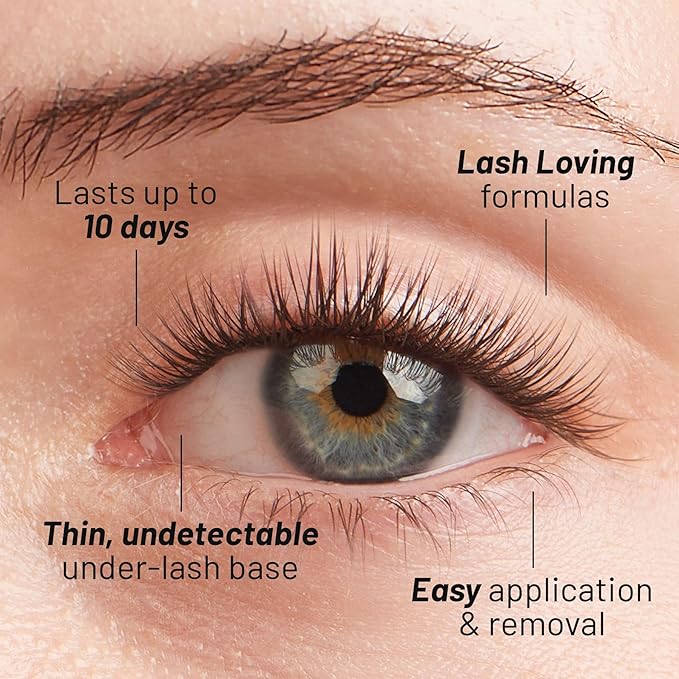 Lilac St - Originals Starter Kit - Includes Natural Faux Eyelash Clusters (10mm &amp 12mm) Clear Lash Glue &amp Lash Applicator - Lightweight &amp Lifelike - Lasts 10 Days - Cruelty Free Vegan -