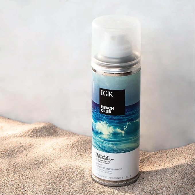 IGK Beach Club Texture Spray for Hair Travel Size | Instant Volume Texture and Hold | Salt-Free Non-Drying Finishing Spray | Vegan + Cruelty-Free | 1.7 Fl Oz (Pack of 2)