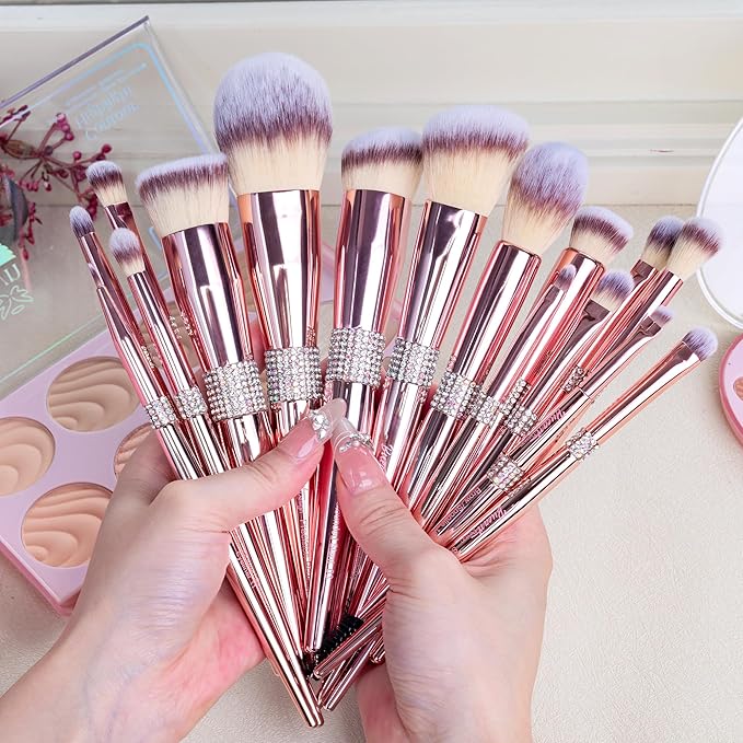 Bueart Design 16Pcs Makeup Brushes Set with Elegant Design Holder CasePremium Ultra Soft Professional Make up Brushes for FoundationBlushPowderHighlighterContourEyeshadow