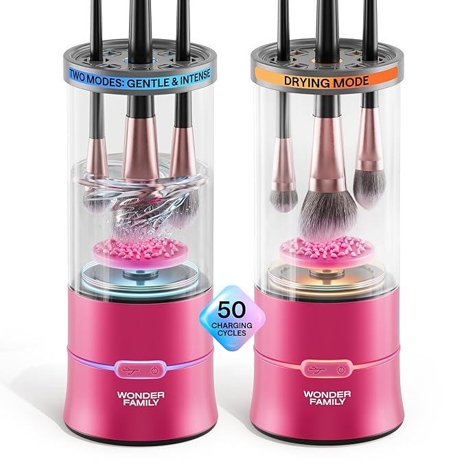 2-in-1 Electric Makeup Brush Cleaner Machine - Clean and Dry Makeup Brushes &amp Tools &amp Sponges Automatically - Makeup Brush Dryer &amp Makeup Brush Washer Combined