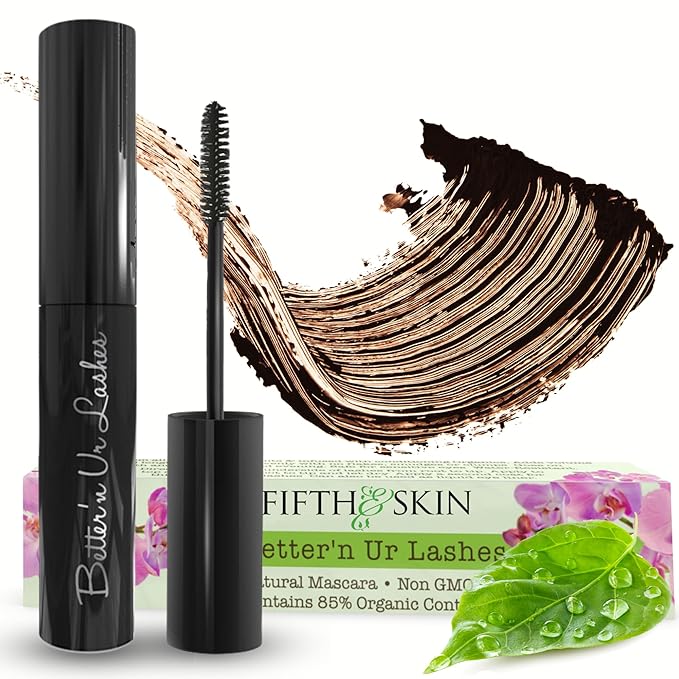 Better?™n Ur Lashes Organic Mascara (BROWN) | 100% Natural | Made w Certified Organic Ingredients | Non GMO | Hypoallergenic for Sensitive Eyes | Length &amp Volume | Vegan | Cruelty Free
