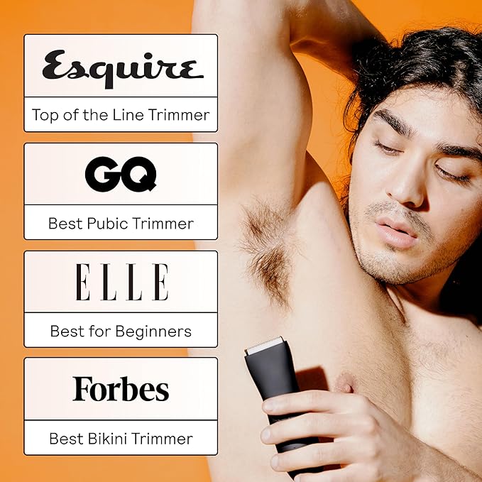 MERIDIAN The Trimmer Original - Body Hair Trimmer for Men Electric Shaver for Pubic Hair Chest Legs &amp Bikini Waterproof &amp Rechargeable Onyx