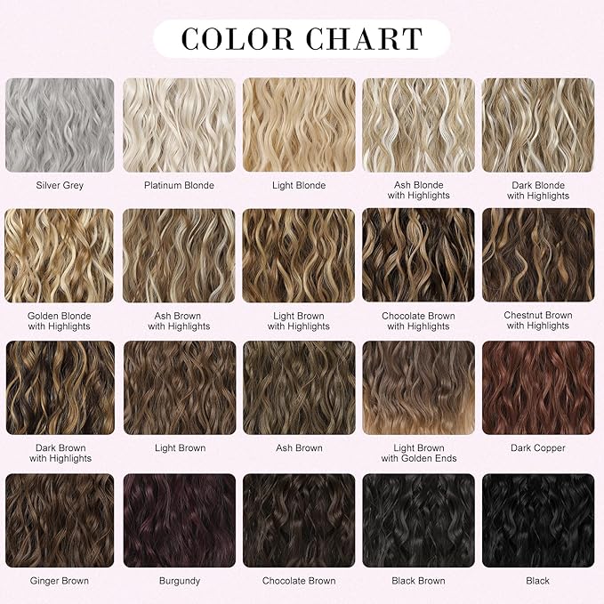 REECHO Clip in Hair Extensions - 4PCS 12 Short Curly Wavy Brown with Highlights