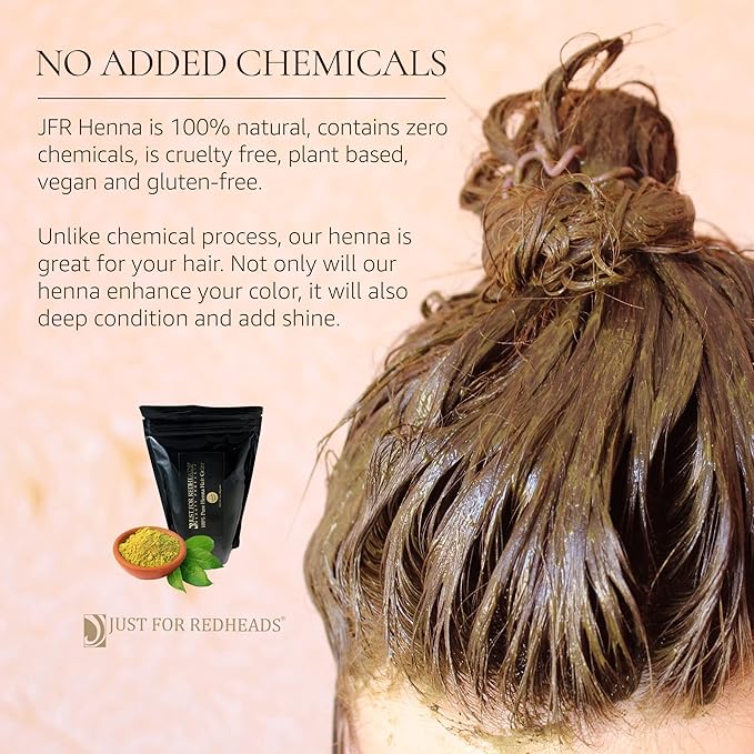 Just for Redheads Henna Hair Color for Redheads - 100% Dried Pulverized Leaves from Pure Lawsonia Plants (Champagne)