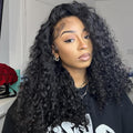 Myecool Curly Half Wig Human Hair 200 Density Glueless Wear and Go Wigs Human Hair 22 Inch 3 In 1 Half Wigs for Women Drawstring Seamless Flip Over Beginner Friendly