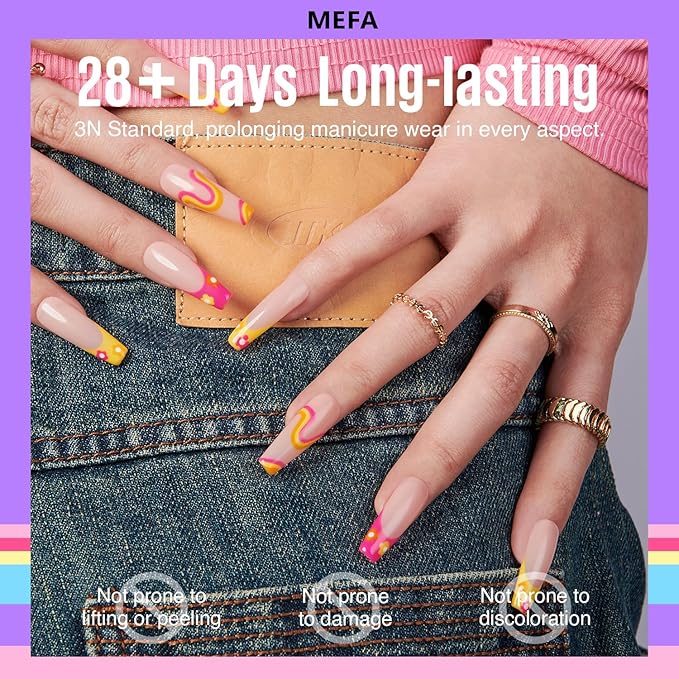 MEFA 35 Pcs Gel Nail Polish Set 32 Colors Spring Collection Gel Nail Polish Pink Green Nail Art Manicure DIY Home Gifts for Women Girls Beginners