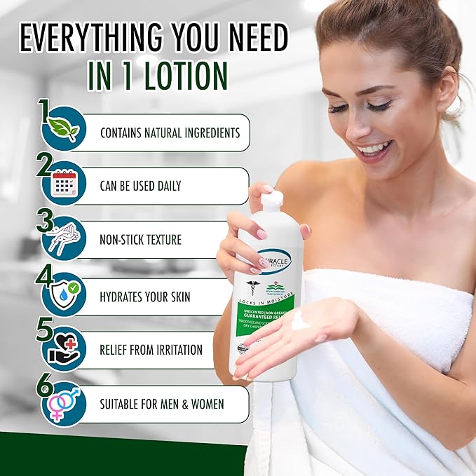 GLY MIRACLE Moisturizing Body Cream Lotion 16 ounce - Non-Greasy Skin Humectant for Extremely Dry Skin Hands Body and Feet Fragrance-Free with Pure Glycerin for Nourishing Hydration.