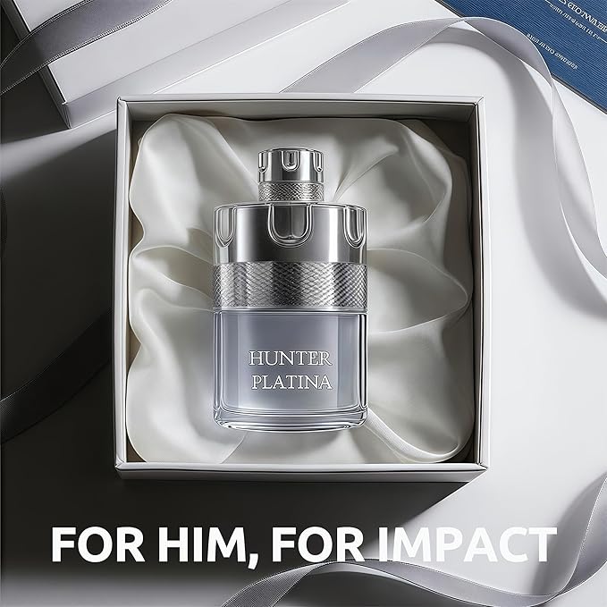 AZAD Men's Perfume Set 2 x 100ml Eau de Parfum | Spicy Woody Fragrance with Tobacco Coffee &amp Vanilla | Bold &amp Sophisticated Scent for Men | Long Lasting Gift Set (AZAD&ampHunter Platina)