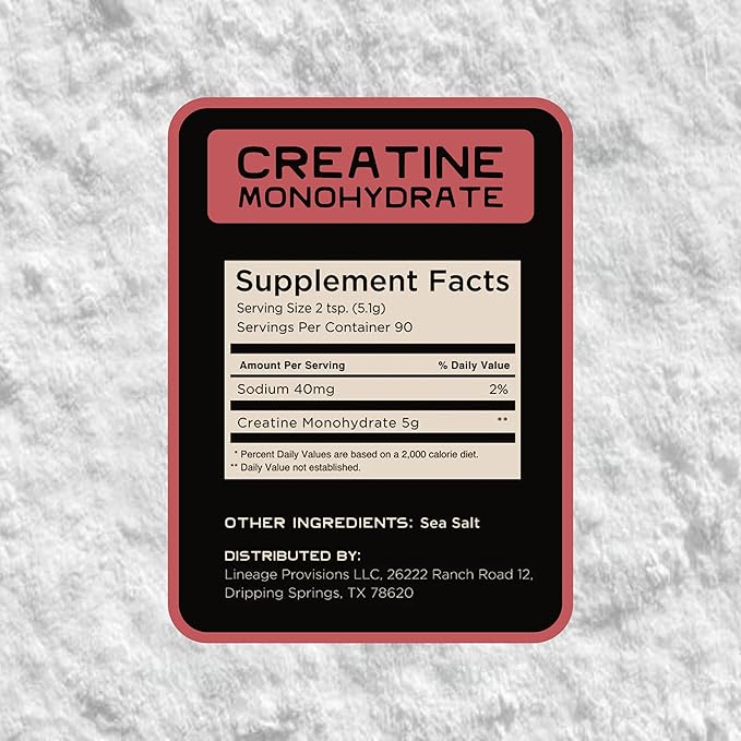 Micronized Creatine Monohydrate with Sea Salt - Micronized Creatine Powder for Training &amp Performance ? No Artificial Ingredients ? 90 Servings