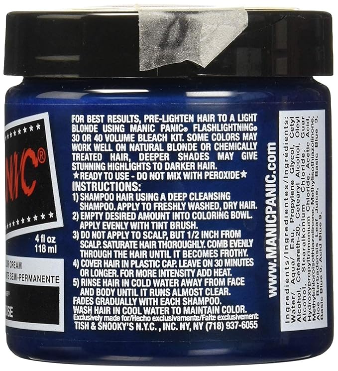 MANIC PANIC Classic Atomic Turquoise Semi Permanent Hair Color - Neon Aqua Blue Hair Dye for Women &amp Men That Lasts 4-6 Weeks - Vegan Ammonia &amp Cruelty-Free - Create &amp Mix Custom Shades (