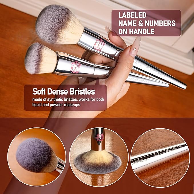 Bueart Design Christmas Gift 26Pcs Pro Makeup Brushes Set with Ultra Soft Dense HairPremium Quality Professional Make up Brushes For FoundationContourBlushPowder Makeup
