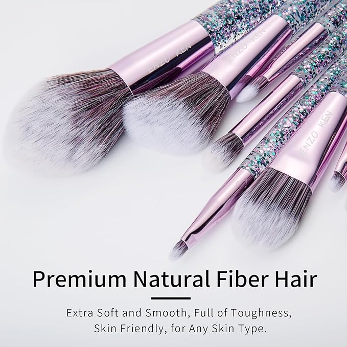 Glitter Makeup Brushes Set with Case Vegan Makeup Brush Set Professional Colorful Cosmetic Brushes Makeup Set Make up Brush Vegan Make up Brushes Set Professional Makeup Brush Set Vegan