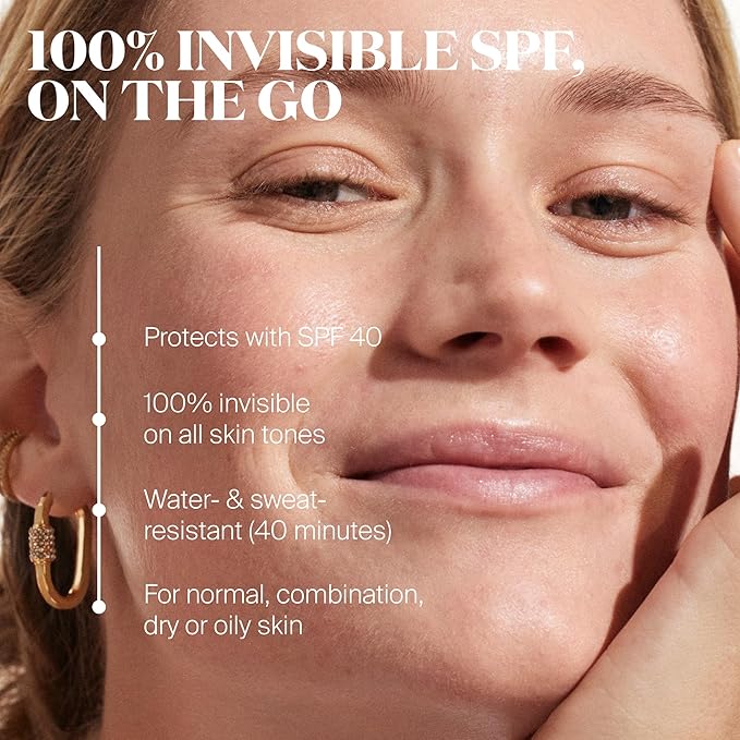 Supergoop! Unseen Sunscreen Stick - SPF 40 - Clear &amp Invisible Sun Protection - Broad Spectrum Face Sunscreen - Glides Over Makeup - Natural Finish - For All Skin Types - 0.7 fl oz
