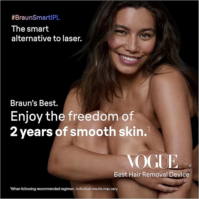 Braun Smart IPL Vogue?™s Best Hair Removal Device Skin i·Expert Pro 7: at Home Laser Hair Removal Permanent Visible Hair Reduction Gift Free App Vanity Case Venus Razor 4 Smart Heads IPL7387