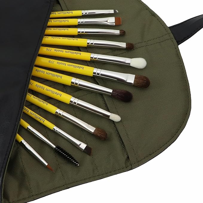 Bdellium Tools Professional Makeup Brush Studio - Eyes 12pc. Brush Set with Roll-Up Pouch