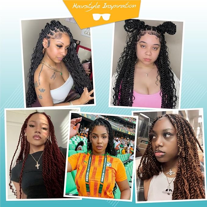 Kalyss HD Full Lace Boho Braided Wigs for Women 360 Lace Front Twist Braided Wigs with Baby Hair Brown Premium Synthetic Knotless Braid Wig 36