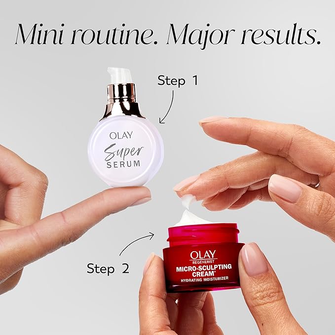 Olay Super Serum and MicroSculpting Cream Mini Duo Best Sellers Kit Super Serum 0.4 FL OZ  MSC 0.5 FL OZ