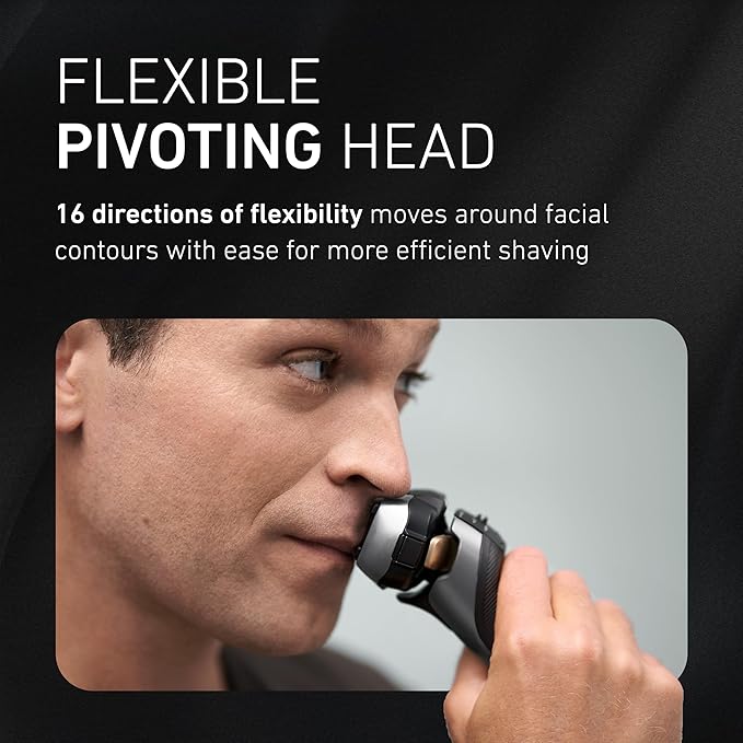Panasonic ARC5 Electric Razor for Men with Pop-up Trimmer Wet Dry 5-Blade Electric Shaver with Intelligent Shave Sensor and 16D Flexible Pivoting Head - ES-ALV6HS (Silver)