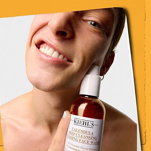 Kiehl's Calendula Deep Cleansing Face Wash Balances Skin While Gently Removing Impurities Soothing and Refreshing Boosts Moisture Barrier for Soft-Feeling Skin Paraben and Sulfate Free