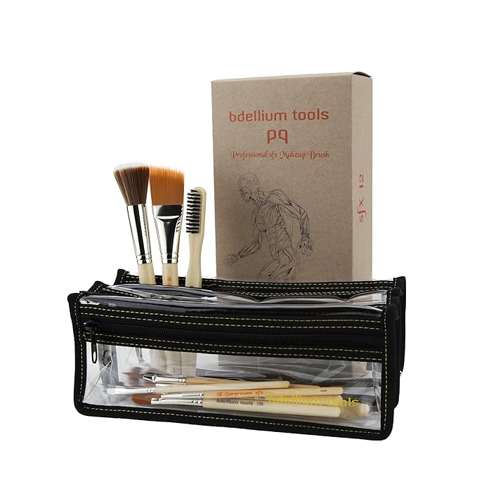 Bdellium Tools Professional Makeup Brush Special Effects SFX Series - 12 pc. Brush Set with Double Pouch (1st Collection)