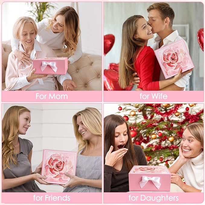 Mother's Day GiftsRose Spa Gifts Set Bath Gifts Set for Women Relaxing Spa Gift Basket for Women Self Care Package Home Spa Products Birthday Gifts for Mom Mother's Day (Rose)