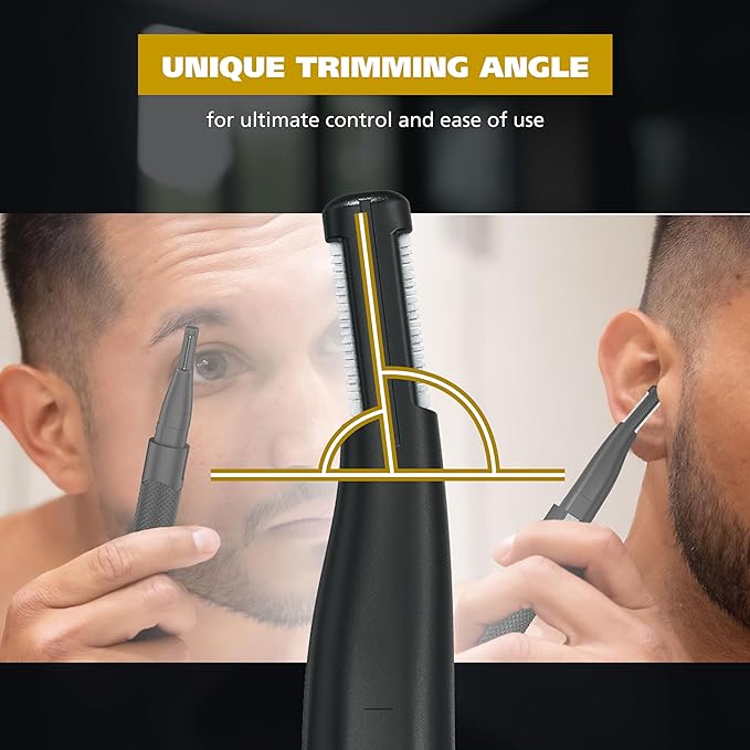 Wahl Manscaper ® 2 in 1 Lithium Battery Tactical® Dual Sided Eyebrow Trimmer and Nose Hair Trimmer for Men ? Model 3023805