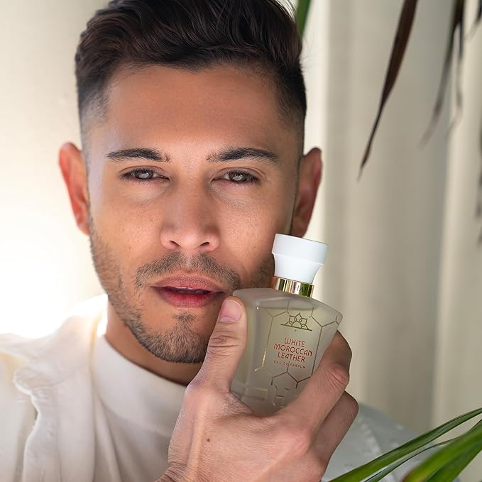 H HABIBI White Moroccan Leather Perfume for Men ? 2.5 oz (75ML) Long Lasting Arabian Cologne Spicy Woody Men Perfume Luxury Fragrance Gift for Special Occasions