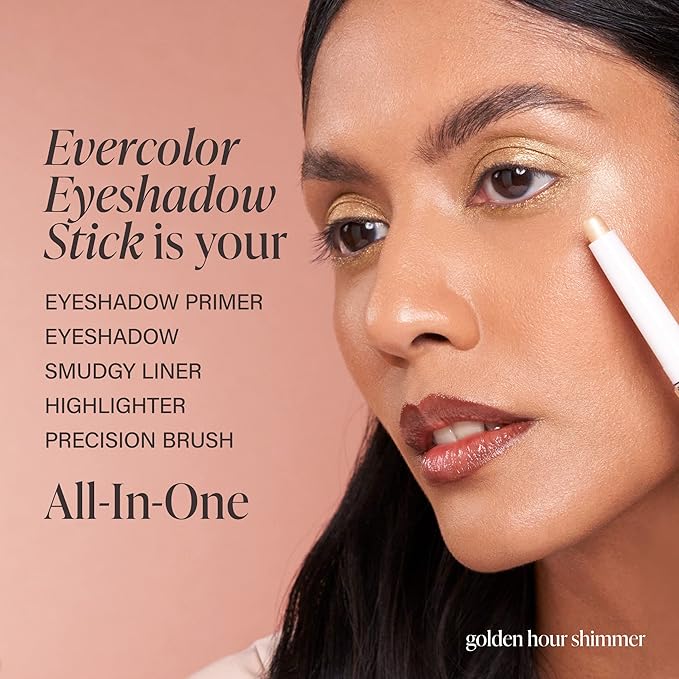 Mally Beauty Evercolor Eyeshadow Stick - Mimosa Shimmer - Waterproof and Crease-Proof Formula - Easy-to-Apply Buildable Color - Cream Shadow Stick