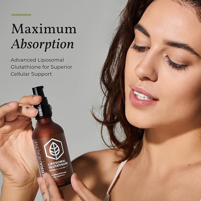 Terra Health Essentials - Liposomal Glutathione - Supports Immunity Skin Hair and Healthy Aging - Maximum Absorption Glutathione Supplements - 30 Day Supply