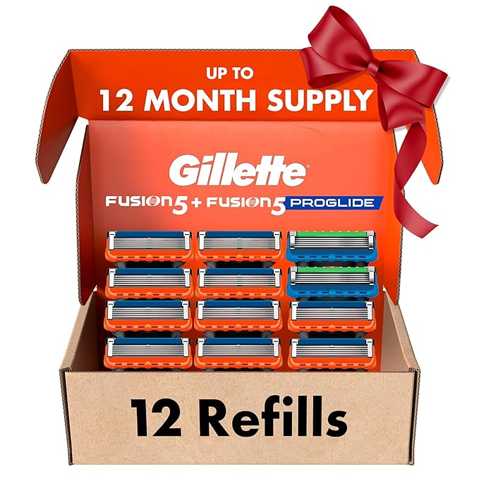 Gillette Fusion5 Men's Razor Blade Refills 10 Count + Fusion5 ProGlide Razor Blade Refills - 2 Count Holiday Gifts for Men
