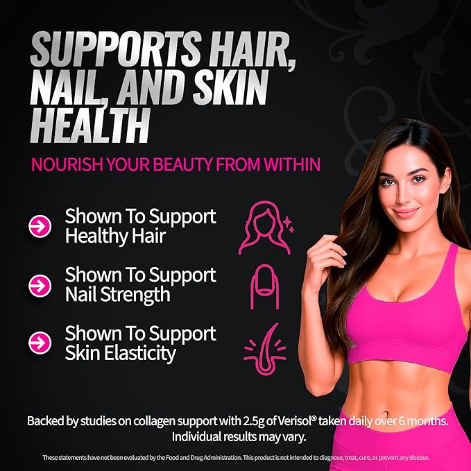 Creatine for Women ? Booty Builder Supplement with Collagen &amp BCAA ? Supports Muscle Development Post-Workout Recovery Skin Elasticity Healthy Hair &amp Nail | Unflavored ? 30 Servings