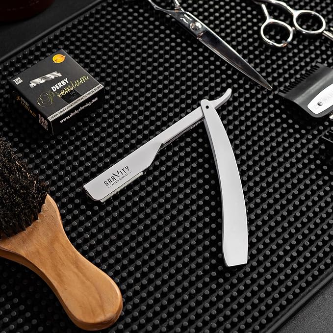GRAVITY RAZORS Professional Straight Razor Kit ? Minimal Exposure Includes 10 Premium Blades 2mm Exposed White