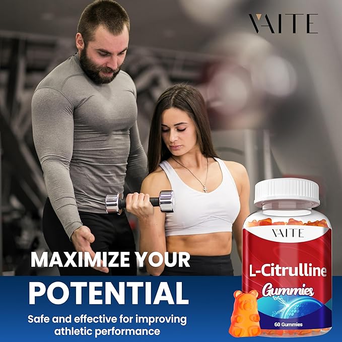 L Citrulline Gummies for Men - Powerful Vasodilator with Calcium 1600mg per Serving Extra Strength Boosts Nitroxyl and Nitric Oxide Production Supports Energy and Endurance 60 Chewable Gummy