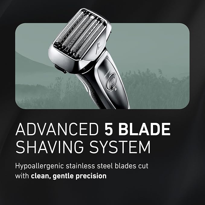 Panasonic ARC5 Electric Razor for Men with Pop-Up Trimmer Wet/Dry 5-Blade Electric Shaver with Intelligent Shave Sensor and Multi-Flex Pivoting Head ? ES-LV65-S (Silver)