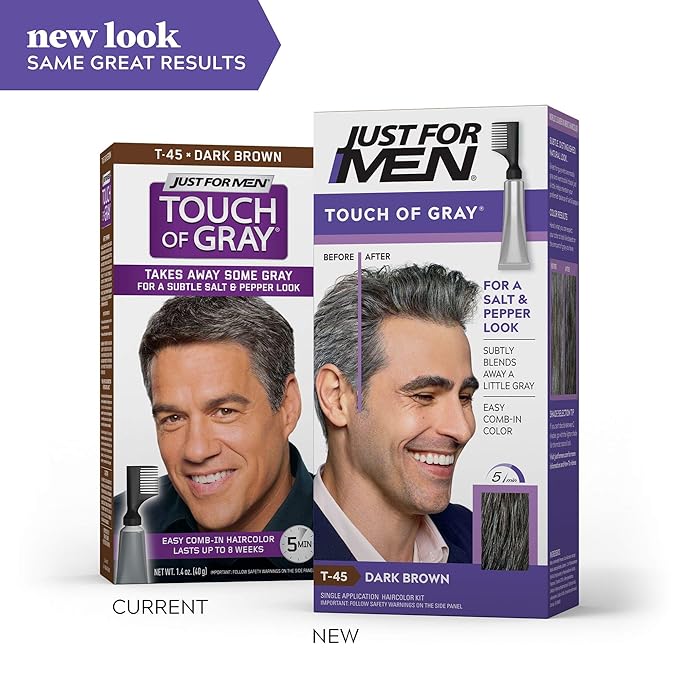 JUST FOR MEN Touch of Gray Hair Treatment T-45 Dark Brown 2 Pack