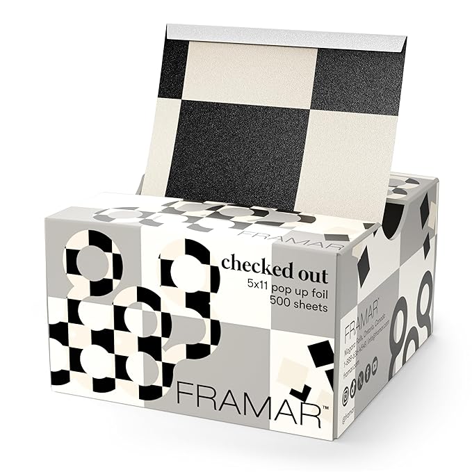 FRAMAR Checked Out Hair Foil ? Hair Foils For Highlighting Pop Up Foil For Hair Highlighting Salon Foils For Hair Highlighting Kit Long Hair Foils For Bleach Salon Foils For Hair Stylist ? 500