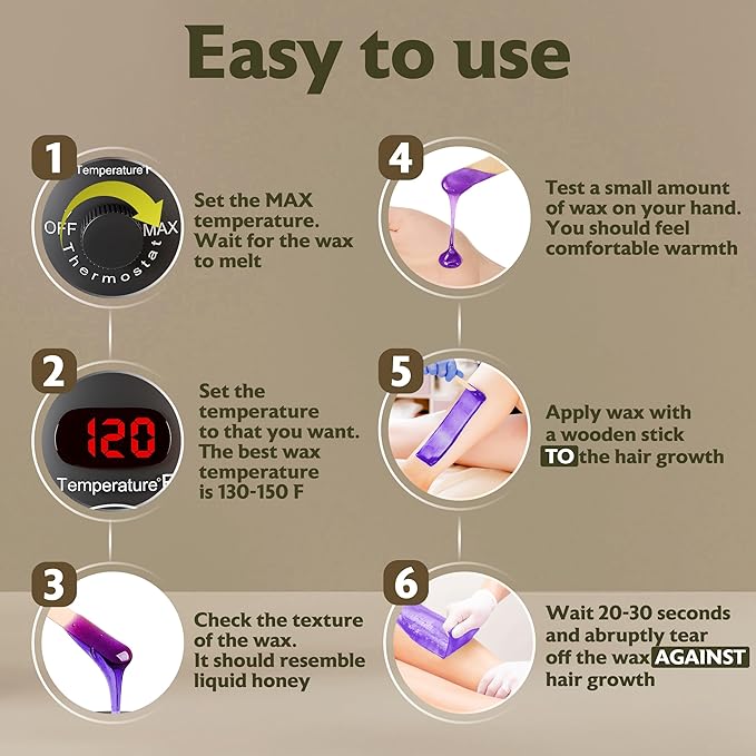 All-in-One Wax Warmer for Hair Removal ? Hard Wax Kit with Wax Pot Complete Body Waxing Kit for Women &amp Men (39 Accessories)