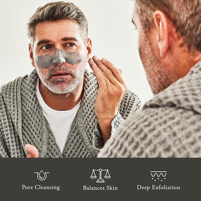 Caldera + Lab The Deep | Men's Organic Hydrating Clay Face Mask for Dry Sensitive &amp Normal Skin ? Vegan Natural &amp Antioxidant Packed Exfoliating Skincare Facial Treatment