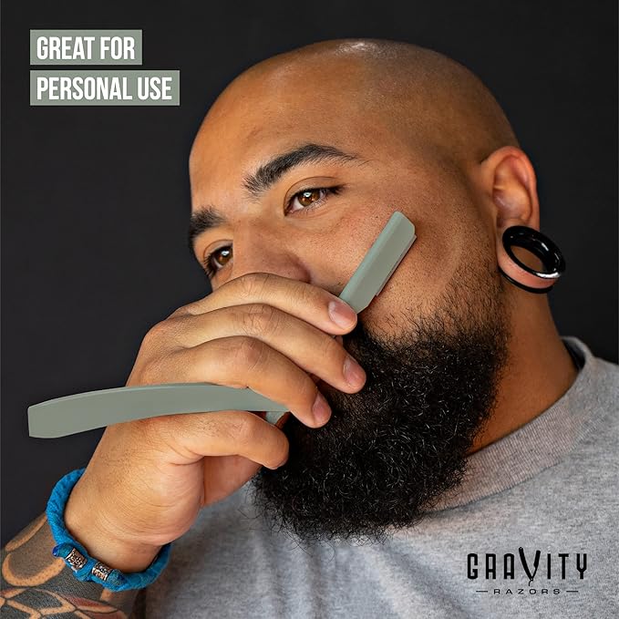GRAVITY RAZORS Professional Straight Razor Kit ? Minimal Exposure Includes 10 Premium Blades 2mm Exposed Mint