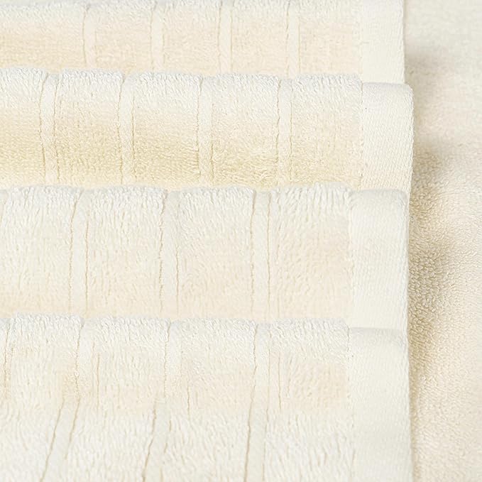 Tens Towels Pack of 4 Extra Large Bath Towels 30 x 60 Inches 100% Cotton Larger &amp Lighter Weight Quicker to Dry Super Soft and Absorbent Perfect for Bathroom Cream