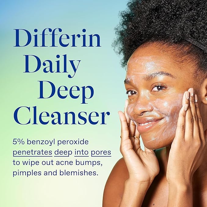 Differin Acne Skin Care Kit Differin Gel Retinoid Acne Treatment for Face with 0.1% Adapalene &amp 5% Benzoyl Peroxide Face Wash &amp Body Wash Designed for Pimple and Acne Prone Skin